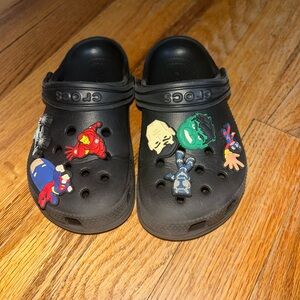 CROCS Kids Black Sandals with Hero Charms